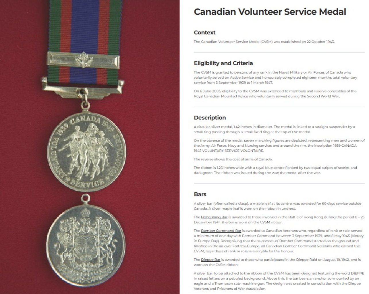Canadian Volunteer Service Medal