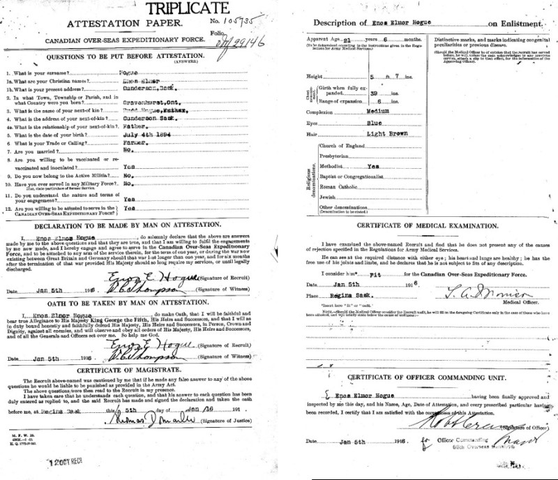 Enos's Attestation papers